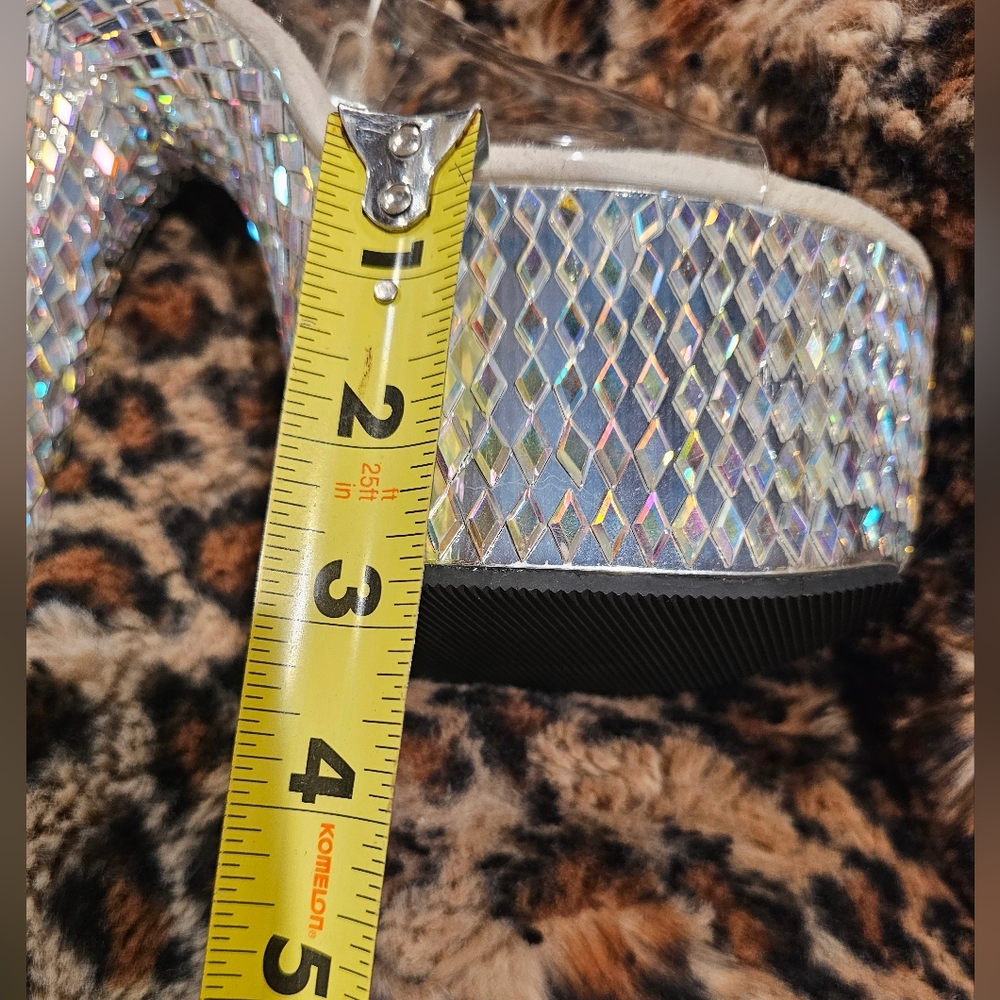 Stylish Silver Platform Heels - image 5